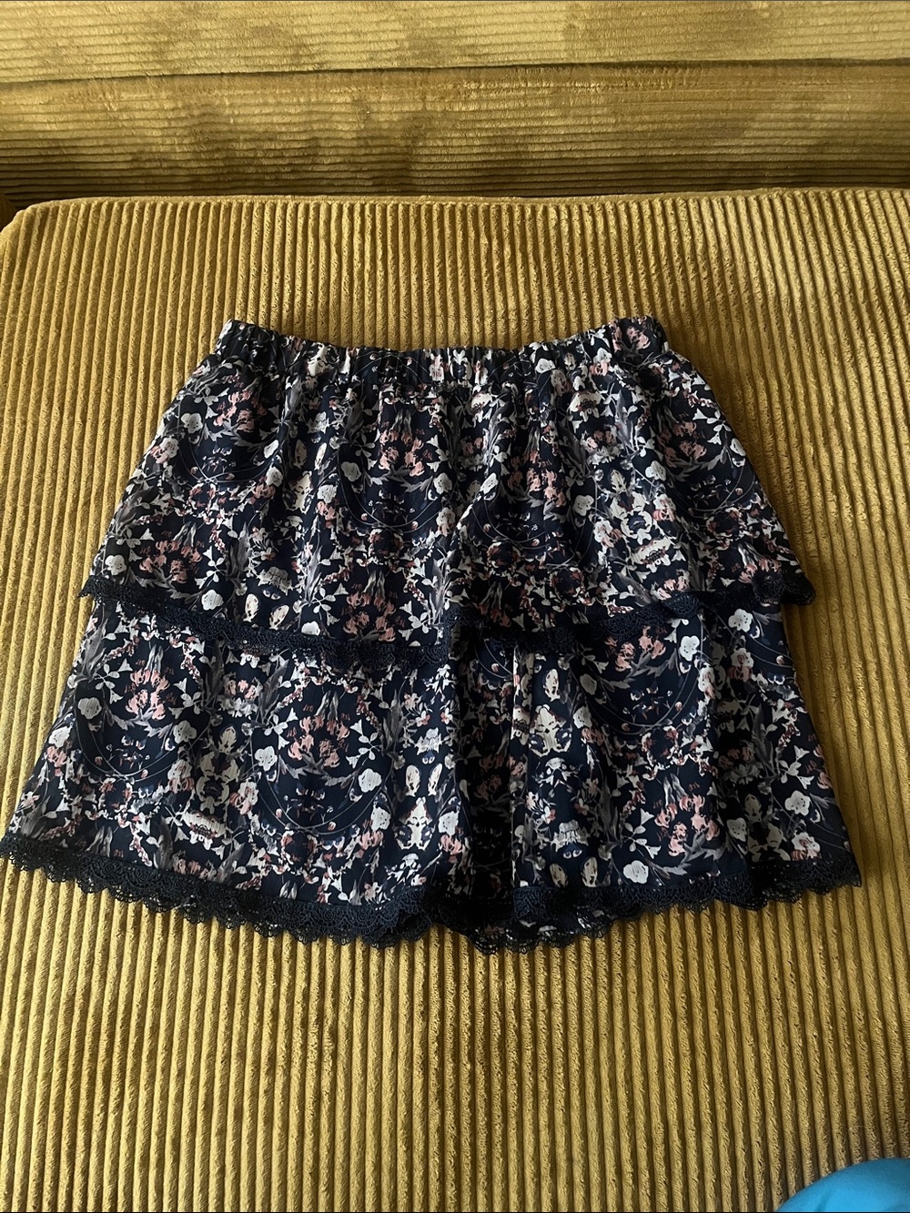 Black Floral Miniskirt  - women’s small